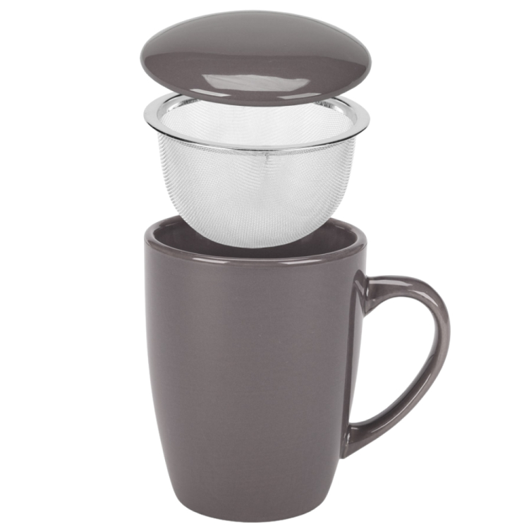 Kubek KOLOR 330ml z zaparzaczem GREY RAVI